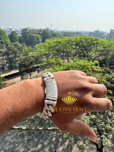 Pulsera de Cadena Cubana de Plata 925 con Moissanita Blanca Redonda de Corte Brillante de 18mm para Hombre, Joyería Hip Hop para Fiestas y Amigos - Product Image 3