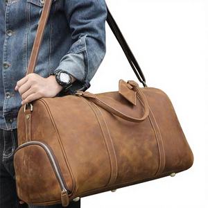 Sacs à main en cuir véritable, logo personnalisé poli, style vintage, grande capacité durable, résistant à l'eau, sacs de voyage - Product Image 3