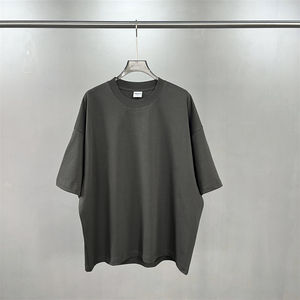 เสื้อยืดคอกลมแขนสั้นทรงปกติสำหรับผู้ชาย สีพื้น ผ้าฝ้ายเจอร์ซีย์ถัก 100% สไตล์เรียบง่าย สวมใส่สบาย - Product Image 3