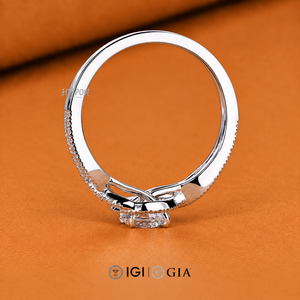Round Diamond Engagement <b>Ring</b> for <b>Women</b>, Halo Diamond <b>Ring</b> with Twisted Shank, Round Lab Grown Diamond, <b>Promise</b> <b>Ring</b> for Her - Product Image 4