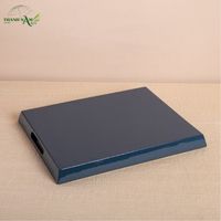Plateau de service décoratif en bambou laqué fait main, écologique, avec accents dorés, personnalisable, portable, imperméable et durable pour la restauration