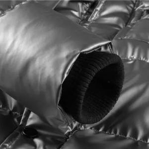 Blouson matelassé unisexe en duvet imprimé Silver Shine, chaud et épais pour l'hiver, col montant, fermeture éclair, style décontracté, coupe classique - Product Image 3