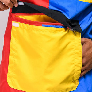 Men's Color Blocked Hooded Windproof <b>Jacket</b> Quarter Zip Oversized Outerwear Coat Pullover Anorak With Front Pocket Sports Coat - Product Image 2
