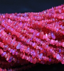 Perles d'opale rose non taillées, forme irrégulière, perles percées, taille 3-4 mm, longueur 8 pouces, opale naturelle pour la fabrication de bijoux - Product Image 5