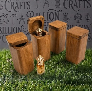 Boîte de rangement en bois pour huiles essentielles avec couvercle, conteneur carré d'aromathérapie, décoration de table - Product Image 4