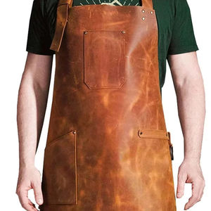 Tablier de travail en cuir de vachette véritable, fait main, confortable, robuste, avec poches pour chef boucher - Product Image 5