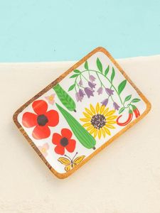 Custom Design Printed Tray For Kitchen Serving Printed Wood Tray With Natural Finish And Grip Handmade Collection - Product Image 3