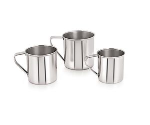 Juego de 3 Tazas de Acero Inoxidable Resistentes al Calor Sin Tapa para Bebidas Calientes y Frías, Juego de Tazas para Té y Leche - Taza de Regalo - Product Image 3
