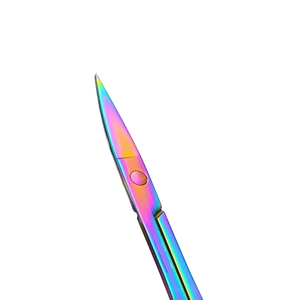 Professional Rainbow Titanium <b>Cuticle</b> <b>Scissors</b> Stainless Steel Fine Point Straight Blade Manicure Pedicure Nail Care Tool OEM - Product Image 3