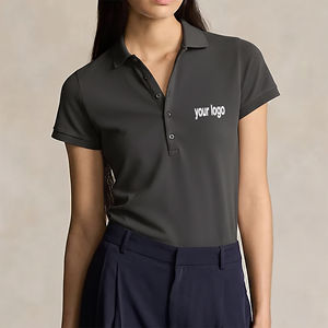 Proveedor Mayorista de Camisetas Polo para Mujer, Manga 3/4, Cuello en V, Blusa con Cuello Solapa, Camiseta con Botones, Tops Casuales - Product Image 1