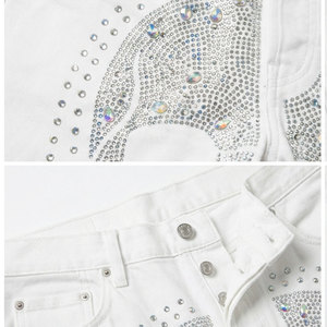 Stylish Men Rhinestone Shorts Hot Selling Breathable Comfortable High Quality Easy Wash Rhinestone Shorts with Custom Colors - Product Image 4