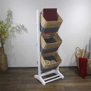 Productos Artesanales de la Fábrica Artex Dong Thap en Vietnam, Estante de Almacenamiento Hecho a Mano con Jacinto de Agua y Hierba Marina, Modelo HG0202C-1WH - Product Image 4