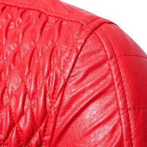 Veste de moto décontractée en similicuir pour hommes, col montant, chemisier, poche zippée, rubans, décoration avant, hiver, extérieur - Product Image 5