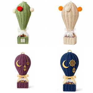 Enchanting Item Hot Dates and Gourmet Treats Decorative Rattan Ballon <b>Box</b> for Ramadan Gergean Garangao - Product Image 1