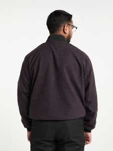 Blouson Bomber Homme Violet à Carreaux Col Montant Fermeture Éclair Logo Personnalisé au Dos Coupe Droite Décontracté Automne - Product Image 5