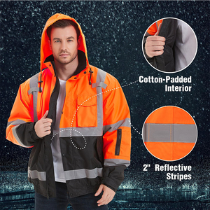 Chaqueta de Trabajo Impermeable, Chaqueta de Invierno para Trabajar/Chaquetas de Trabajo de Algodón de Alta Visibilidad Económicas con Cinta Reflectante OEM - Product Image 6