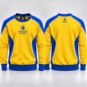 <b>Crewneck</b> Sweatshirt Hoodie 100% Cotton Fleece Heavyweight Regular Fit for Men Women Wholesale with Rhinestone Design Panel Work - Product Image 2