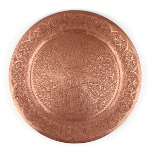 ถาดเสิร์ฟทองแดงทรงสี่เหลี่ยมแบบทันสมัย พร้อมหูจับคู่ สำหรับเสิร์ฟขนม ของตกแต่งบ้าน งานฝีมือ สำหรับรอมฎอน งานแต่งงาน - Product Image 2