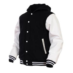 Mens Womens Unisex Wool + <b>Leather</b> Hoodie , Varsity Baseball Letterman <b>Jacket</b> College <b>Jackets</b> for BoysGirls - Product Image 6