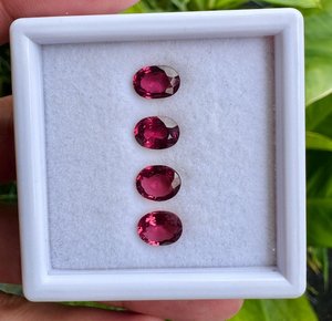 Pierre précieuse naturelle de grenat rhodolite, taille ovale, rouge violet, ZUBEDA GEMS JEWELRY, 2,00 Ct, pour la fabrication de bijoux du Rajasthan, Janvier - Product Image 3