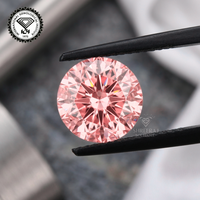 Anillo Suelto con Diamante Cultivado en Laboratorio, Corte Brillante, Color Rosa Intenso, Certificado IGI, Claridad VVS VS, 1/2/3 Quilates, SHREERAJ SOLITAIRE