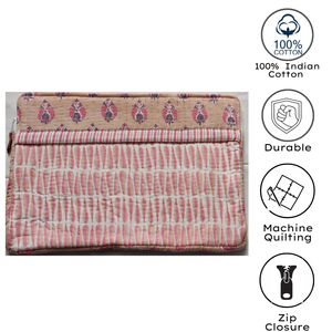 Funda Premium Personalizable y Elegante para Portátil, de Algodón Hecho a Mano con Diseño Acolchado y Estampado Jaipur, con Múltiples Bolsillos, Ecológica y Suave - Product Image 4