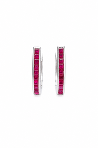 Boucles d'oreilles en rubis en argent sterling 92,5 KLST-30940 - Product Image 3