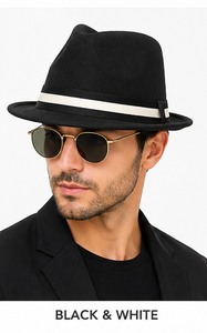 <b>Wide</b> Brim Fedora Hats for Men Women Premium 100% Cotton Breathable Fedora Hat Bulk Supplier - Product Image 2
