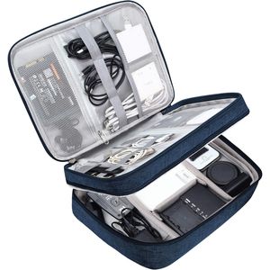 Custodia Organizer Elettronica Portatile a Doppio Strato Impermeabile da Viaggio per Cavi e Accessori con Scomparto Portacavi - Product Image 1