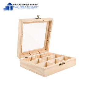 Thanh Tung Thinh Wooden Tea Box Rectangular Storage Holder Rustic Style Kitchen Use Durable Wood Material - Product Image 2