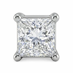 Pendientes de Oro Amarillo de 9K al por Mayor para Hombre con Diamante Cultivado en Laboratorio de Corte Princesa de 0.325CT, Solitario de 4 Puntas, Joyería Fina - Product Image 3