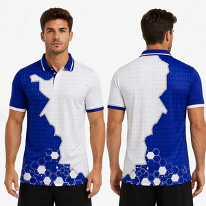 เสื้อโปโลคุณภาพสูงสำหรับผู้ชาย ขายส่งจำนวนมาก รับสั่งทำเสื้อโปโลพิมพ์ลายตามแบบ ชุดยูนิฟอร์มกอล์ฟ เสื้อโปโลสองสี ผลิตจากโรงงาน - Product Image 3