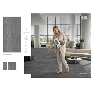 Carreaux de sol et de mur en porcelaine effet marbre Stratos Grey 60x120cm, brillants, résistants, 20mm PVC - Product Image 1