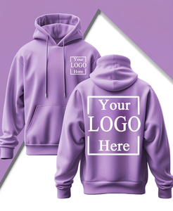 Custom Logo Purple Hoodie 100% Cotton Fleece Unisex Regular Fit Casual Autumn Wear Heat Transfer Printed made in bangladesh - Product Image 1
