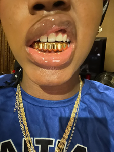 Grillz dentaire plaqué rhodium noir, style hip-hop, unisexe, pour usage quotidien, bijoux corporels en alliage de métal précieux - Product Image 4