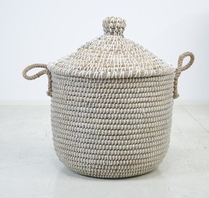 Handmade Seagrass Laundry <b>Basket</b> with <b>rope</b> Handle Handmade <b>Storage</b> <b>Basket</b> Wholesale eco-friendly Made Viet Nam - Product Image 1