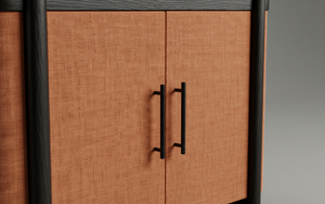 Buffet moderne à 2 portes en chêne massif pour salon - Rangement résistant à l'eau avec design minimaliste - Product Image 5