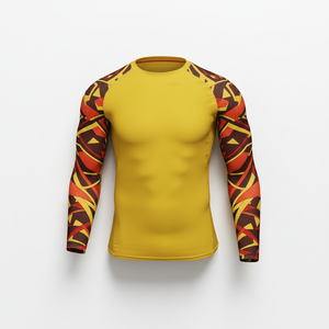 Cheapest Customized <b>Men</b> Crew Neck Long Sleeve BJJ MMA Jiu Jitsu <b>Compression</b> <b>Shirt</b> Rashguard Sublimation printed Rash Guard - Product Image 2