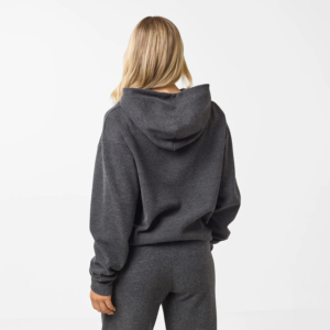 Ensemble pantalon et sweat à capuche imprimé streetwear d'hiver pour femme, coupe oversize, gris anthracite, 100 % coton, écologique, longueur intégrale - Product Image 6