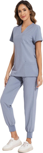 Conjuntos de Uniformes Médicos de Alta Calidad para Mujer, Manga Corta, Cuello en V, para Uso Hospitalario, Salón de Belleza, Spa, Enfermería - Product Image 3