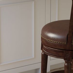 26 pollici. Sgabello da bar girevole in legno con schienale alto, altezza bancone, 1 pezzo - Product Image 2