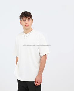 T-shirt unisexe de haute qualité 100% coton, logo personnalisé imprimé à l'écran, t-shirts à effet gonflé, t-shirts oversize, t-shirt homme blanc - Product Image 4
