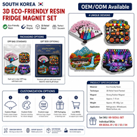 Magnet Kulkas Resin 3D Makanan Jalanan Korea Selatan Seoul Kustom, Suvenir Miniatur Ramah Lingkungan, Dekorasi Rumah Pernikahan Paskah Grosir