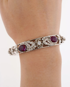 <b>Solid</b> Real <b>Gold</b> Plated Tin Alloy Women's Hip Hop <b>Bangle</b> Diamond Flower Design Classic Wedding Jewelry - Product Image 4
