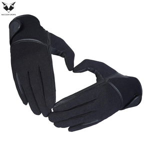 Guantes de equitación de verano de cuero genuino transpirables, de dedo completo, antideslizantes, ligeros, talla L, color negro sólido, personalizables para - Product Image 3