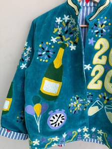 Eye Catching Handmade Velvet Suzani <b>Jacket</b> Boho <b>Hippie</b> Embroidered Coat Unisex Festive Bold & Beautiful Statement Outwear - Product Image 6