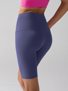 Shorts de sport cycliste taille haute pour femme, moulants, en Spandex/Nylon, froncés, haute élasticité, effet push-up, respirants, confortables pour la course et le yoga - Product Image 5