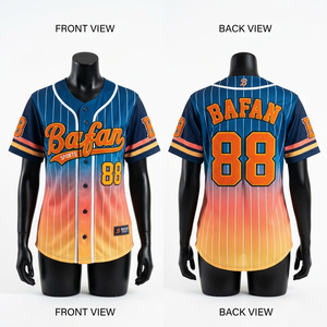 Premium <b>women</b> baseball jersey 180 GSM polyester <b>mesh</b> blue contrast panel stitched logo custom Breathable <b>Women</b> Baseball jersey - Product Image 5