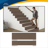 Carreaux de céramique Vistaar Designer Full Body Step Riser 300x1200mm, aspect marbre rouge glacé, pour escaliers extérieurs, carreaux de dalle pour marches.