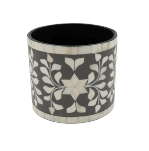 FAIZA CRAFT FC-4083 Vase de sol décoratif pour mariage, style antique côtier, avec incrustation d'os, motif à carreaux noir et blanc, pot à fleurs - Product Image 4